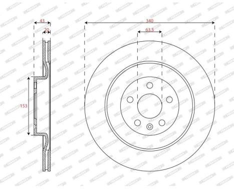 Brake disc DDF2844C Ferodo, Image 2