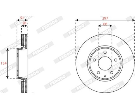 Brake disc DDF2849C Ferodo, Image 3