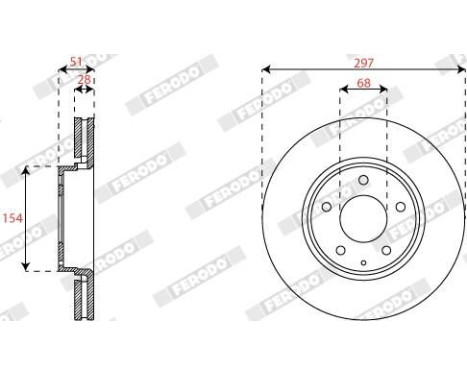 Brake disc DDF2849C Ferodo, Image 3