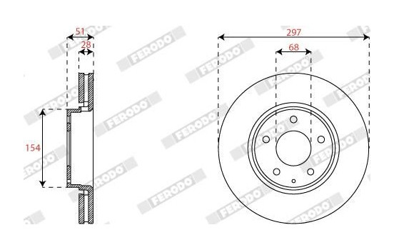 Brake disc DDF2849C Ferodo, Image 3