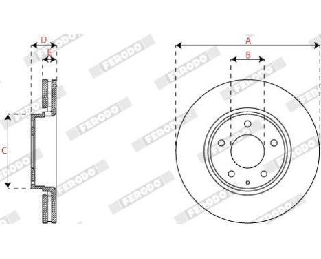 Brake disc DDF2849C Ferodo, Image 4