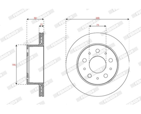 Brake disc DDF2850C-1 Ferodo, Image 2