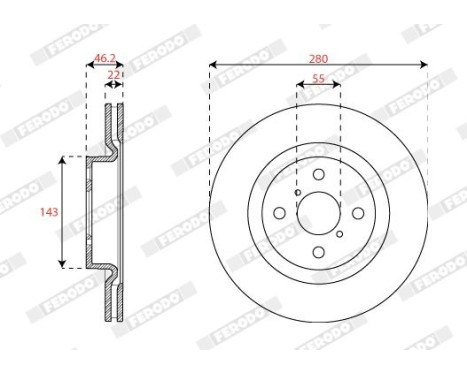 Brake disc DDF2851C Ferodo, Image 2