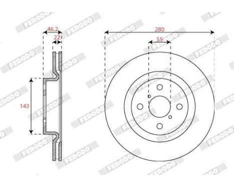 Brake disc DDF2851C Ferodo, Image 2