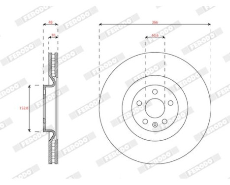 Brake disc DDF2853C Ferodo, Image 2