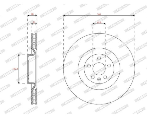 Brake disc DDF2853C Ferodo, Image 2