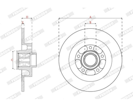 Brake disc DDF2857C-1 Ferodo, Image 3