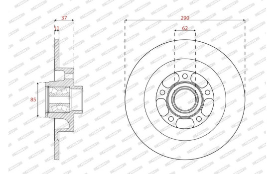 Brake disc DDF2857C-1 Ferodo, Image 2