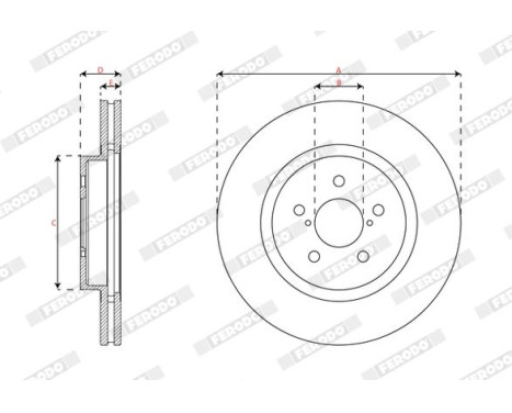 Brake disc DDF2863C Ferodo, Image 2