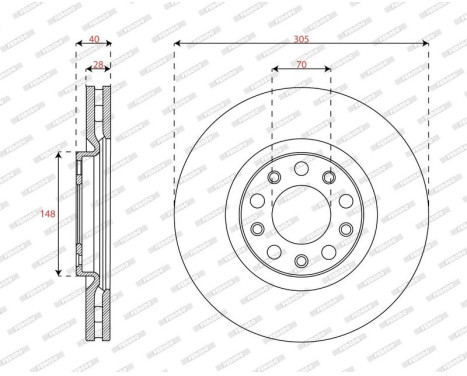 Brake disc DDF2882C Ferodo, Image 2