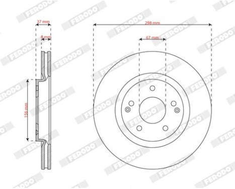 Brake disc DDF2916C Ferodo, Image 2