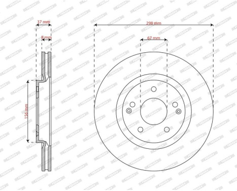 Brake disc DDF2916C Ferodo, Image 2