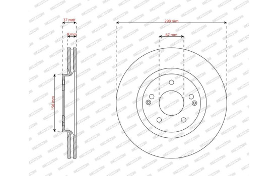 Brake disc DDF2916C Ferodo, Image 2