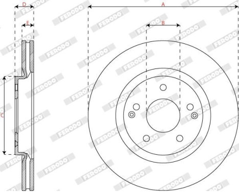 Brake disc DDF2916C Ferodo, Image 3