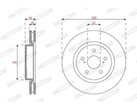 Brake disc DDF2925C Ferodo, Image 2