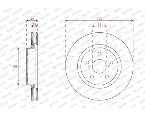 Brake disc DDF2925C Ferodo, Image 2