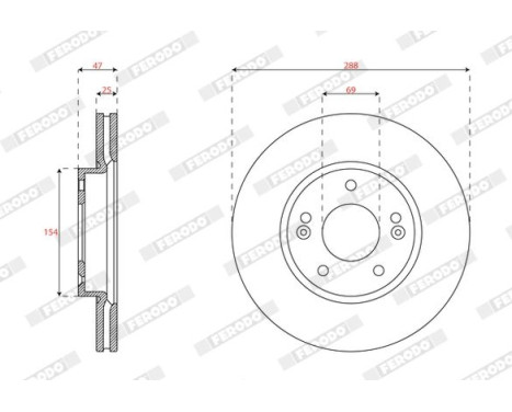 Brake disc DDF2928C Ferodo, Image 2