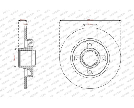 Brake disc DDF2929-1 Ferodo