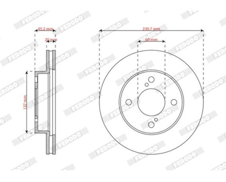 Brake disc DDF2968C Ferodo, Image 2