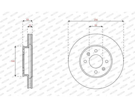 Brake disc DDF2982C Ferodo, Image 2