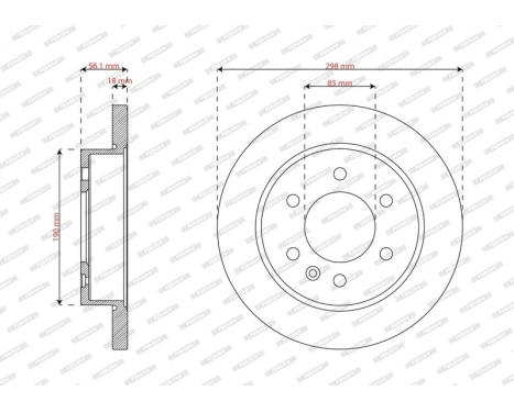Brake disc DDF2984C Ferodo, Image 2