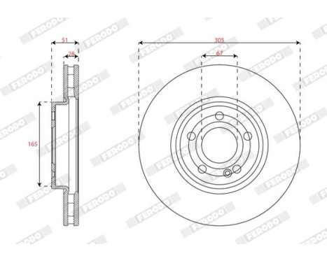 Brake disc DDF2994C Ferodo, Image 2