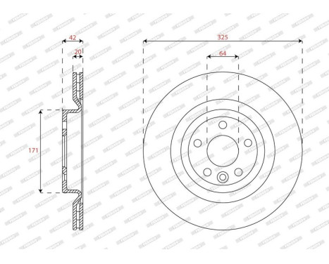 Brake disc DDF2996C Ferodo, Image 2