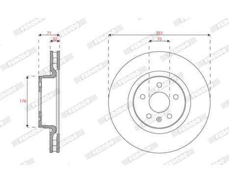 Brake disc DDF3013C-1 Ferodo, Image 2