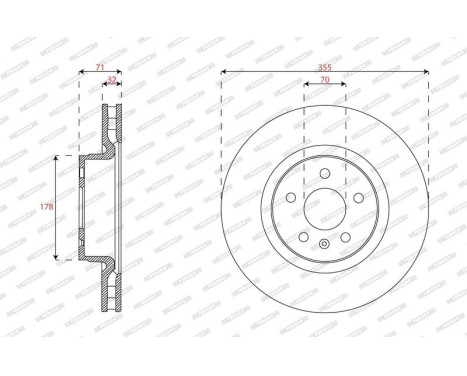 Brake disc DDF3013C-1 Ferodo, Image 2