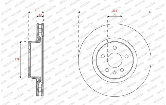 Brake disc DDF3013C-1 Ferodo, Image 2