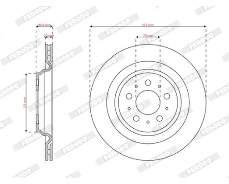 Brake disc DDF3016C-1 Ferodo