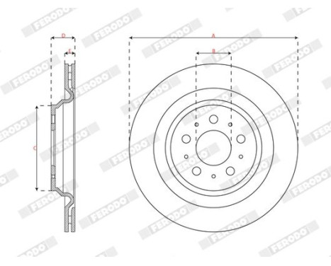 Brake disc DDF3016C-1 Ferodo, Image 2