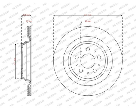 Brake disc DDF3016C-1 Ferodo, Image 2