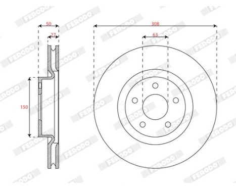 Brake disc DDF3021C Ferodo, Image 2