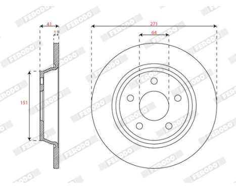 Brake disc DDF3022C Ferodo, Image 2