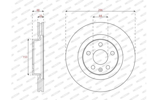 Brake disc DDF3036C Ferodo