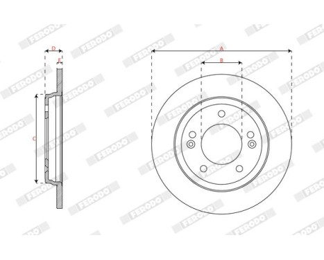Brake disc DDF3037C Ferodo, Image 3