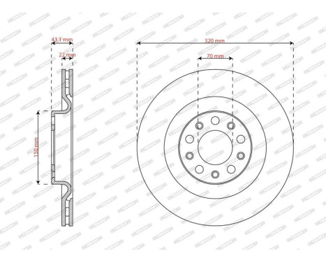 Brake disc DDF3038C Ferodo, Image 2