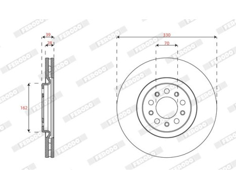 Brake disc DDF3040C-1 Ferodo, Image 2