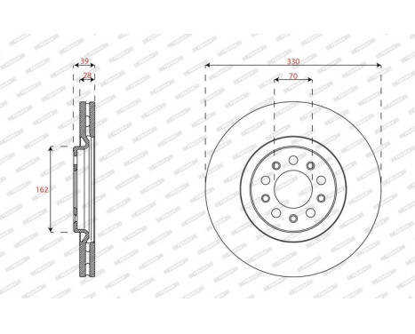 Brake disc DDF3040C-1 Ferodo, Image 2