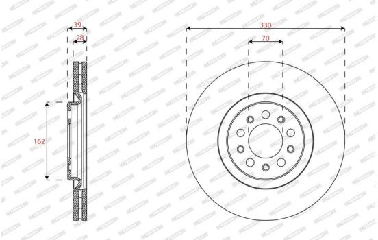 Brake disc DDF3040C-1 Ferodo, Image 2