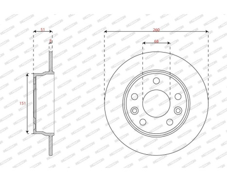Brake disc DDF3045C Ferodo, Image 2