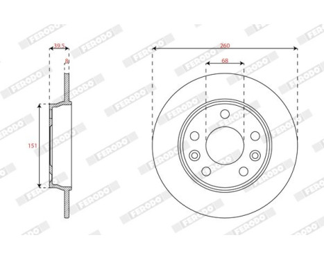 Brake disc DDF3046C Ferodo, Image 2