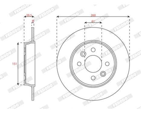 Brake disc DDF3047C Ferodo, Image 2