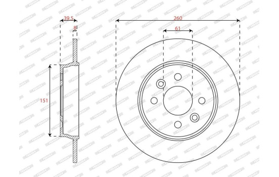 Brake disc DDF3047C Ferodo, Image 2