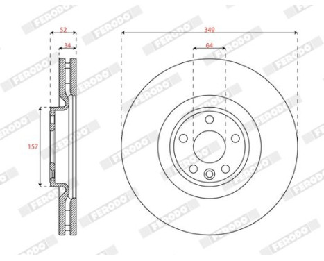 Brake disc DDF3051C-1 Ferodo, Image 2