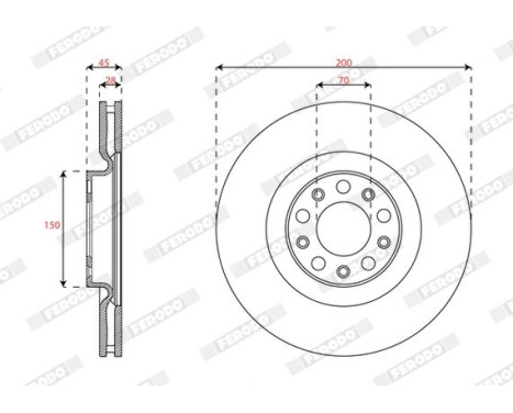 Brake disc DDF3052C Ferodo