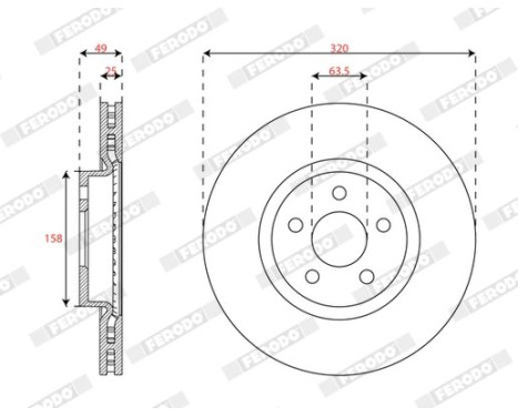 Brake disc DDF3053C Ferodo, Image 2