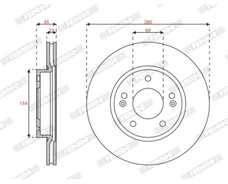Brake disc DDF3056C Ferodo