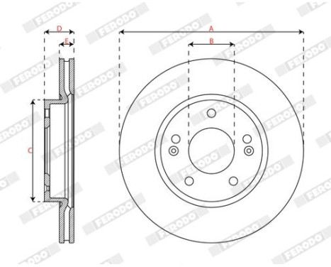 Brake disc DDF3056C Ferodo, Image 2